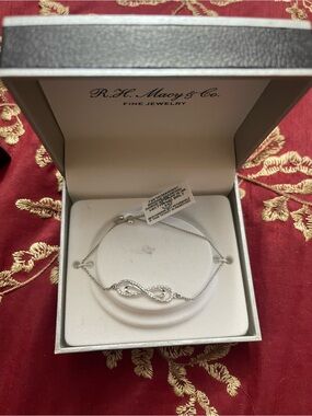 Silver Infinity Bracelet - Rhodium Finish